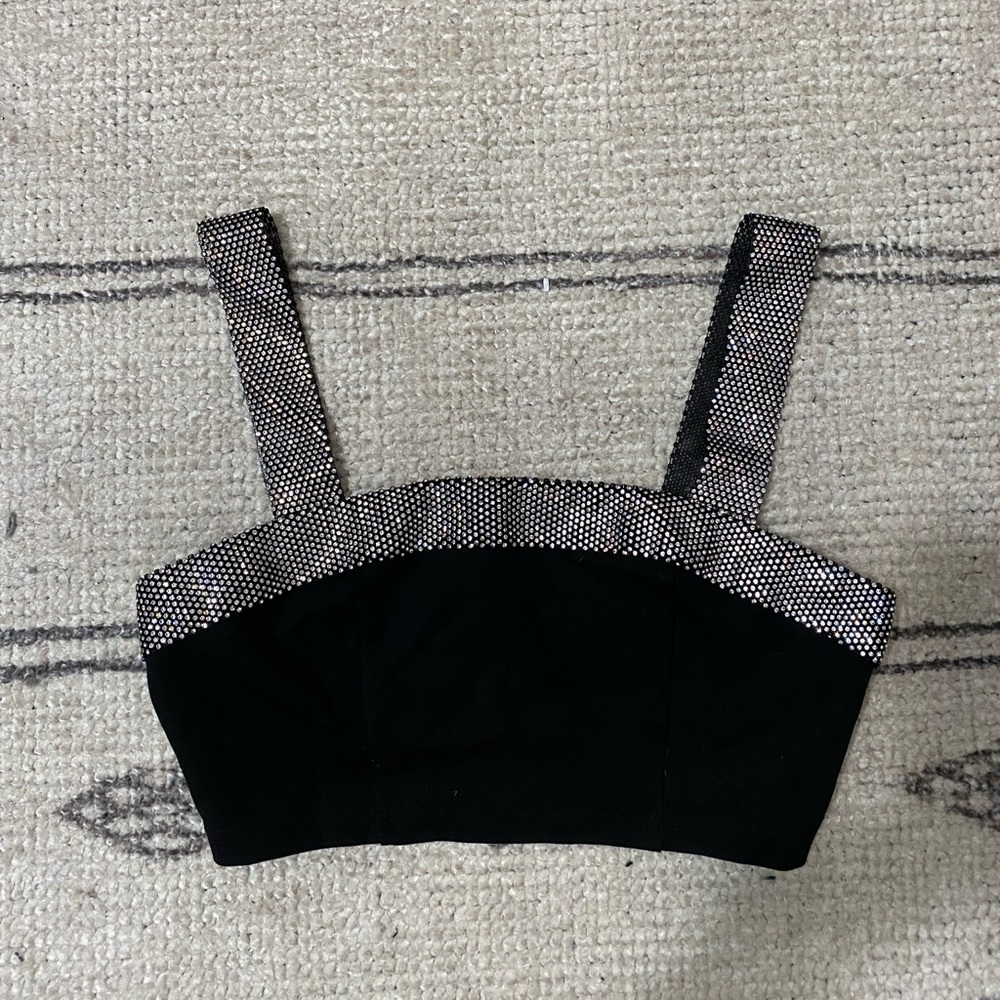 Forever 21 black sequin crop top | going out top